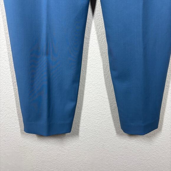 Zimmermann 1 Wool Pleated Paperbag Pants Blue Button Up High Waisted /4-6 US - Picture 12 of 13